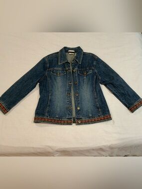 Awesome Axcess Denim jean jacket with embroidery